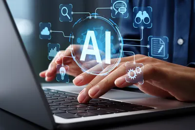 A business owner using AI to grow business